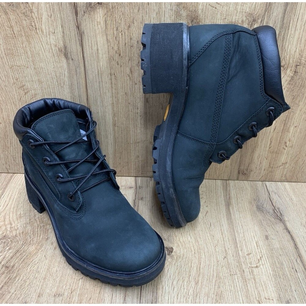 Timberland A5225 Women's Black Nubuck Waterproof Lace Up Ankle Boots US 9
